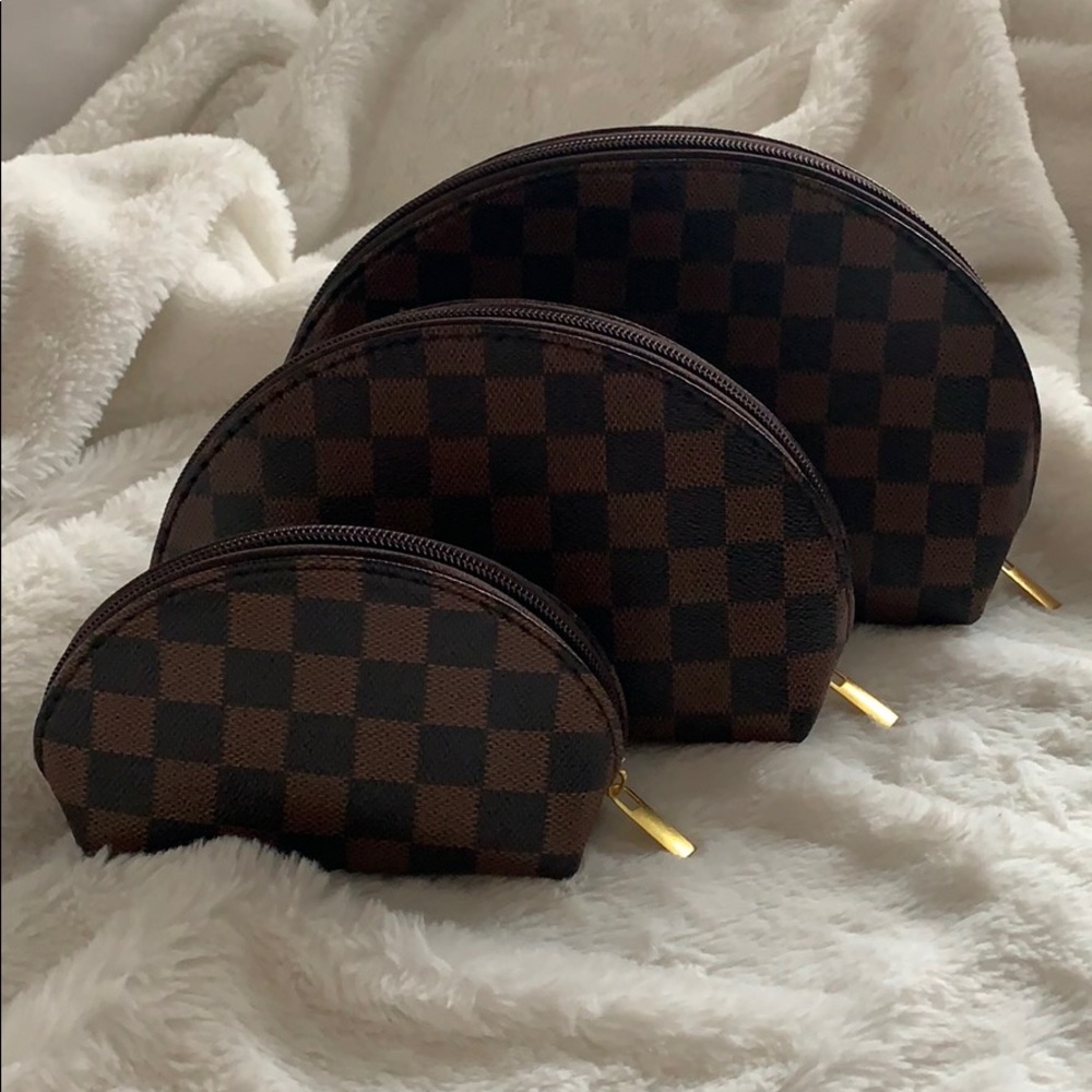 Checkered cosmetic bags